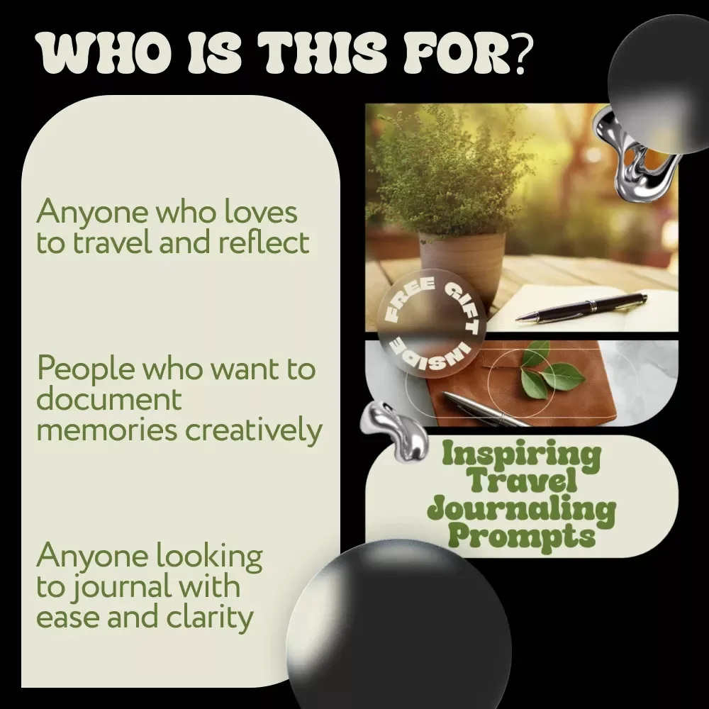Inspiring Travel Journaling Prompts | Travel Journal Prompts eBook | Digital Download Guide for Travelers, Creatives & Memory Keepers