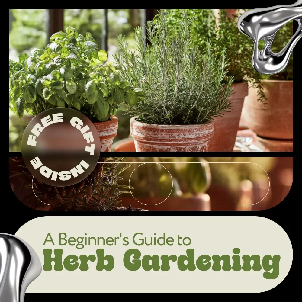 A Beginner's Guide to Herb Gardening | Indoor Herb Gardening eBook for Beginners | Grow Fresh Herbs at Home Digital Download