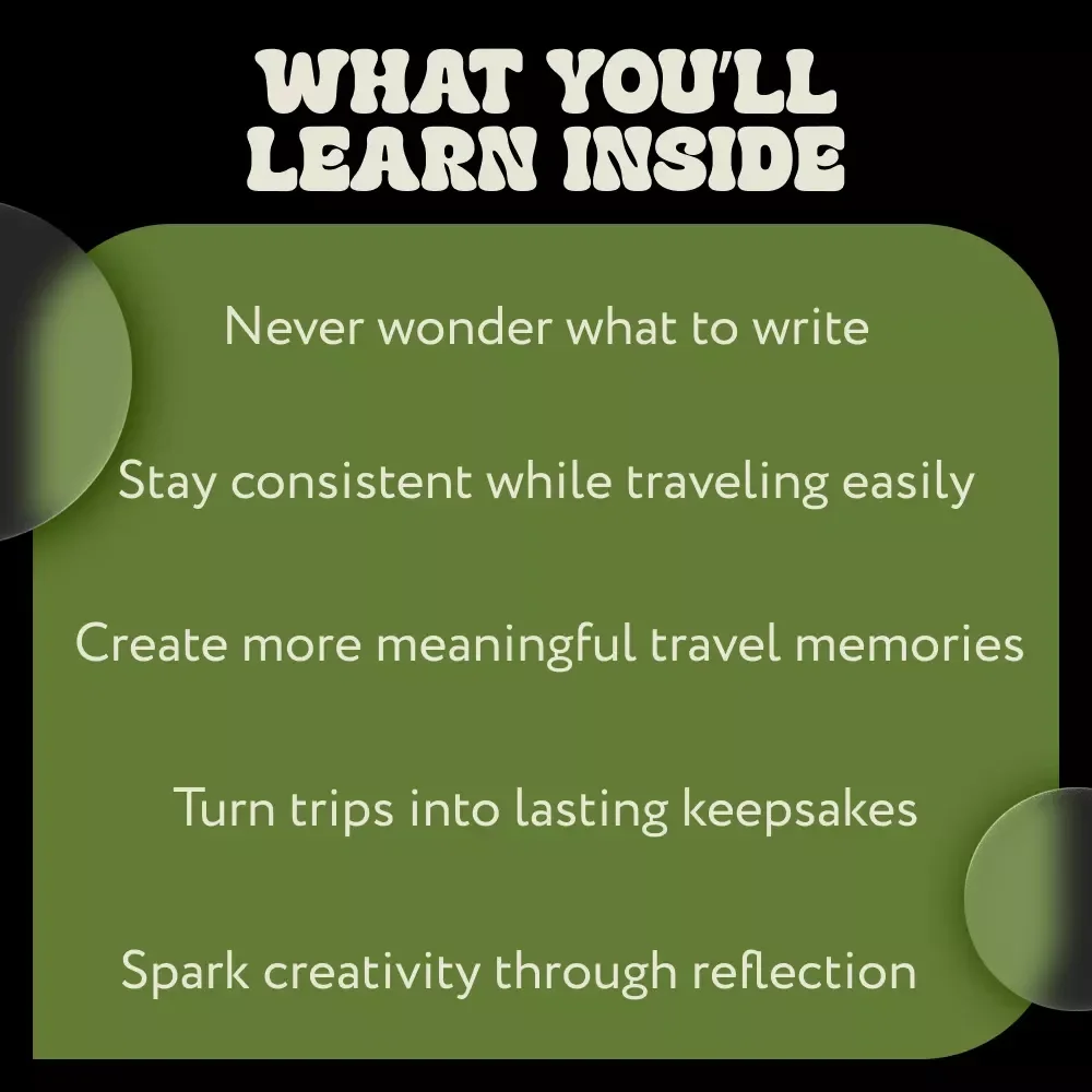 Inspiring Travel Journaling Prompts | Travel Journal Prompts eBook | Digital Download Guide for Travelers, Creatives & Memory Keepers