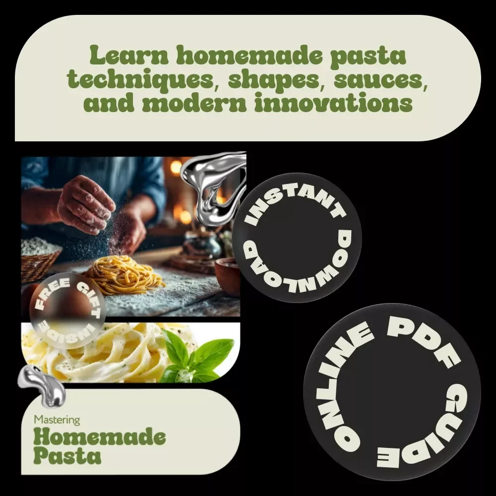 Mastering Homemade Pasta – Complete Pasta Making Guide with Pasta Making Ideas, Classic Shapes, Sauces & Modern Techniques | Digital Download