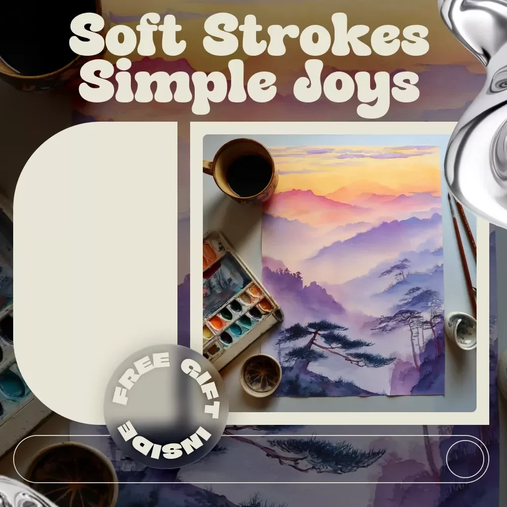 Soft Strokes Simple Joys – Beginner Watercolor eBook | Easy Watercolor Painting Ideas for Relaxed, Creative Practice