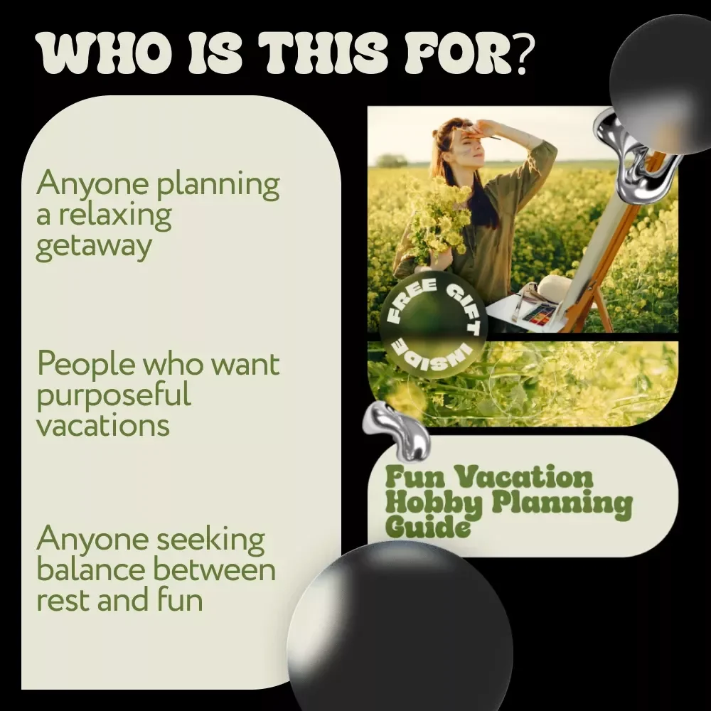 Fun Vacation Hobby Planning Guide | Printable Checklist for Easy Trip Prep & Ideas for Vacation Hobby Planning