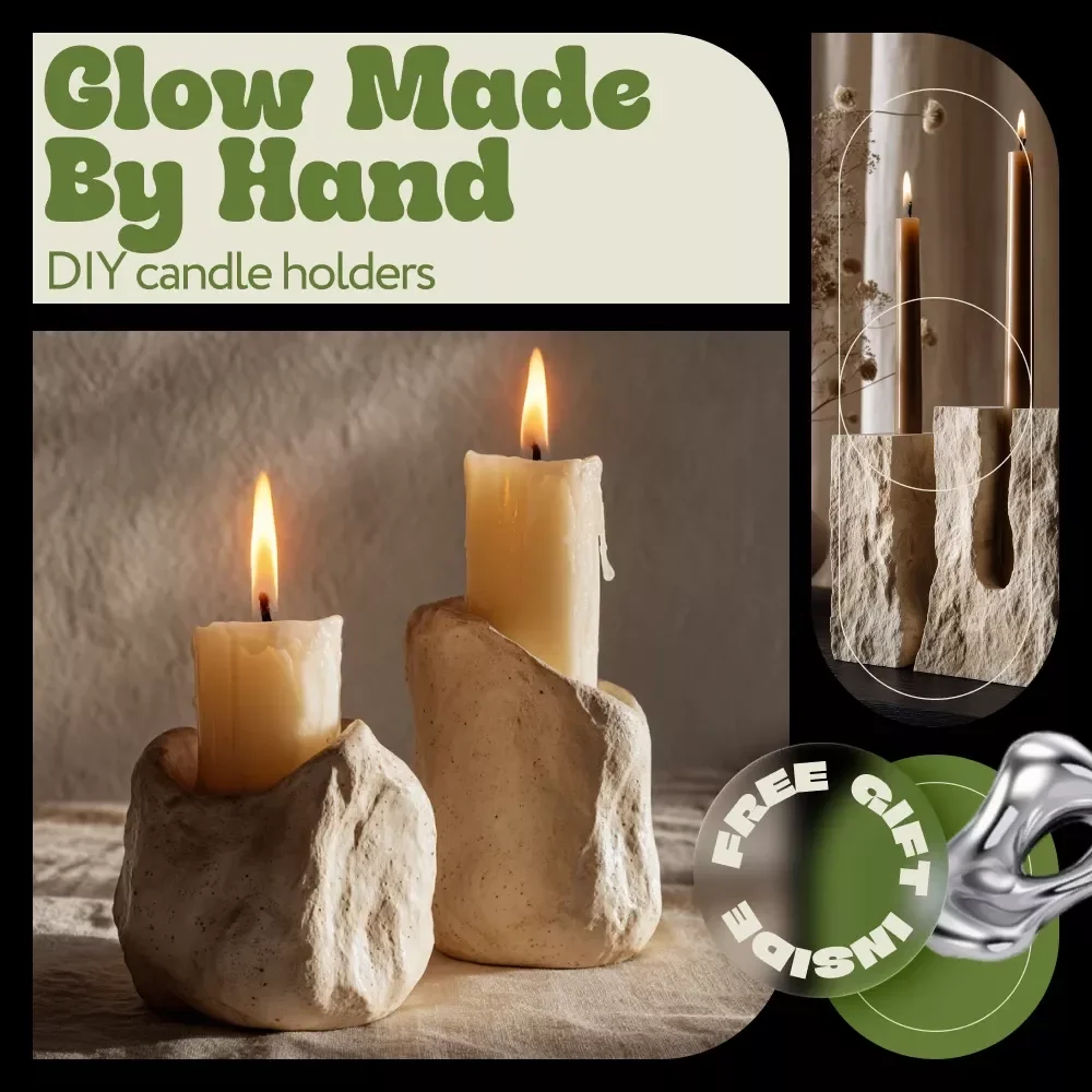 Glow Made by Hand – DIY Candle Holders Project Guide | Beginner-Friendly Handmade Home Decor eBook