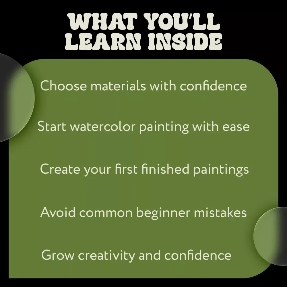 Watercolor Painting Basics | Beginner Watercolor Guide eBook | Step-by-Step Watercolor Techniques, First Projects & Creative Skills Digital Download