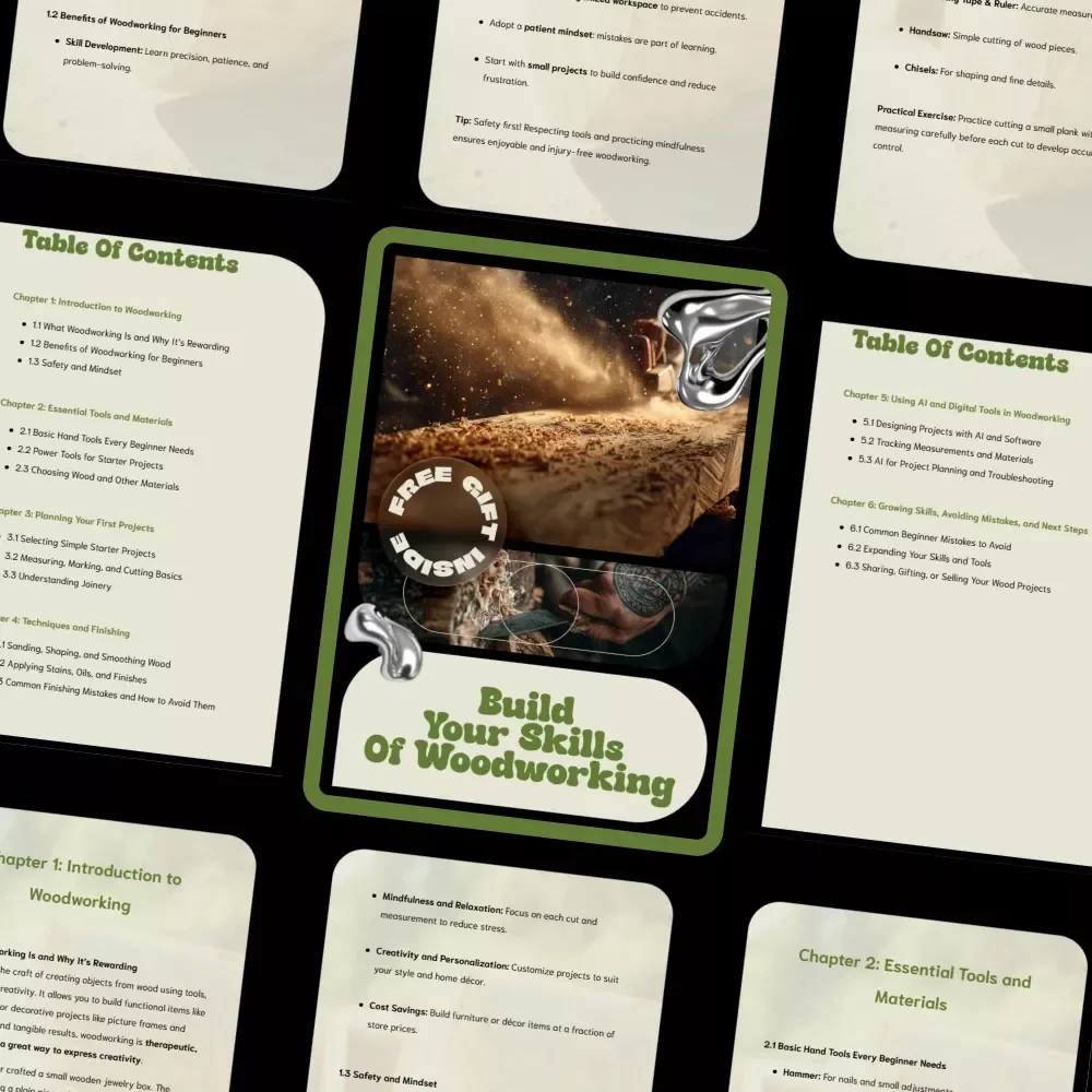 Build Your Skills of Woodworking – Beginner-Friendly eBook with Woodworking Starter Tips, Tools, Projects & Modern AI Guidance