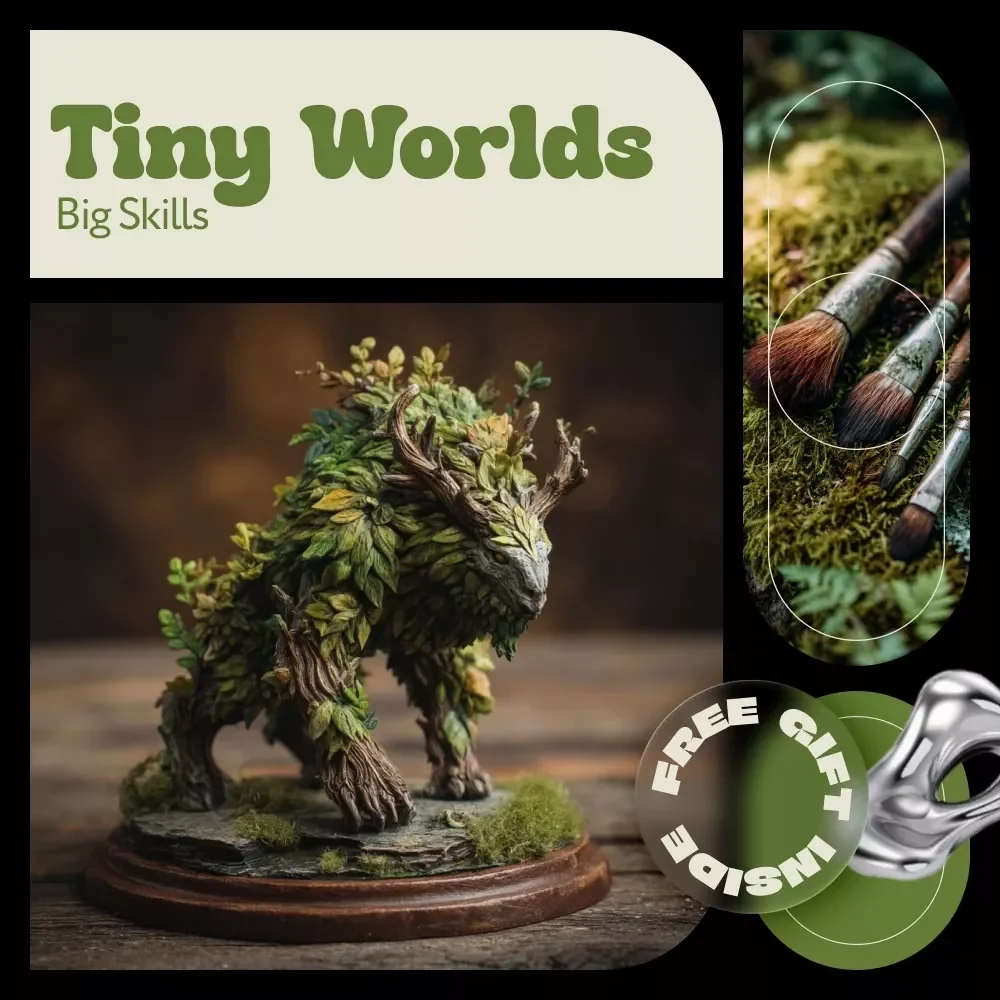 Tiny Worlds Big Skills – Miniature Painting for Beginners eBook | Step-by-Step Guide, Tools, Techniques & Color Planning