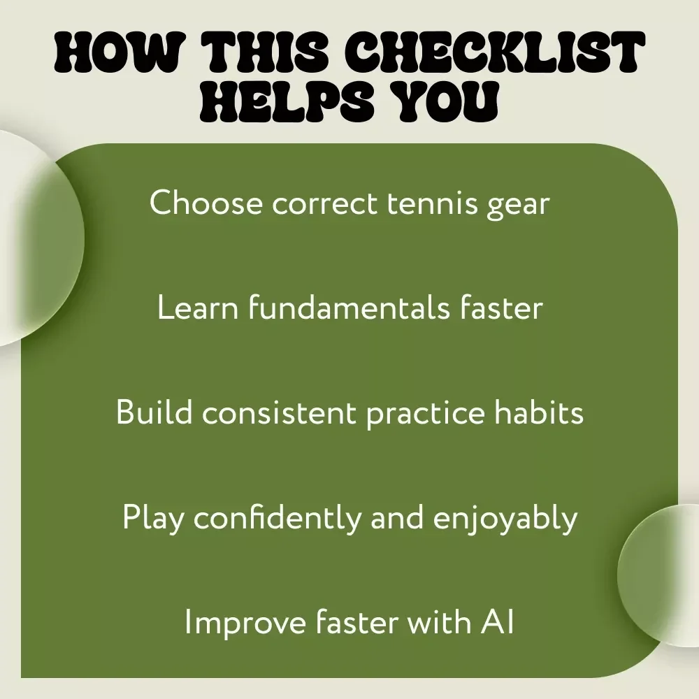 Tennis Journey Checklist – Beginner-Friendly Digital Checklist for How to Take Up Tennis, Step-by-Step Tennis Starter Guide, Printable & Instant Download
