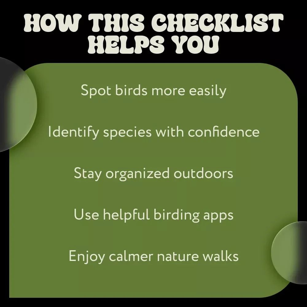 Birdwatching Checklist | Easy Birdwatching Tips Guide for Beginners & Nature Lovers | Printable & Digital Download