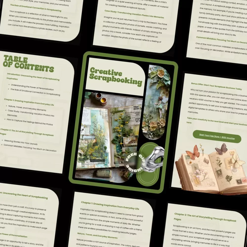 Creative Scrapbooking – A Practical Guide on how to find scrapbooking inspiration, Storytelling Layouts & Meaningful Memory Keeping (Digital Download)