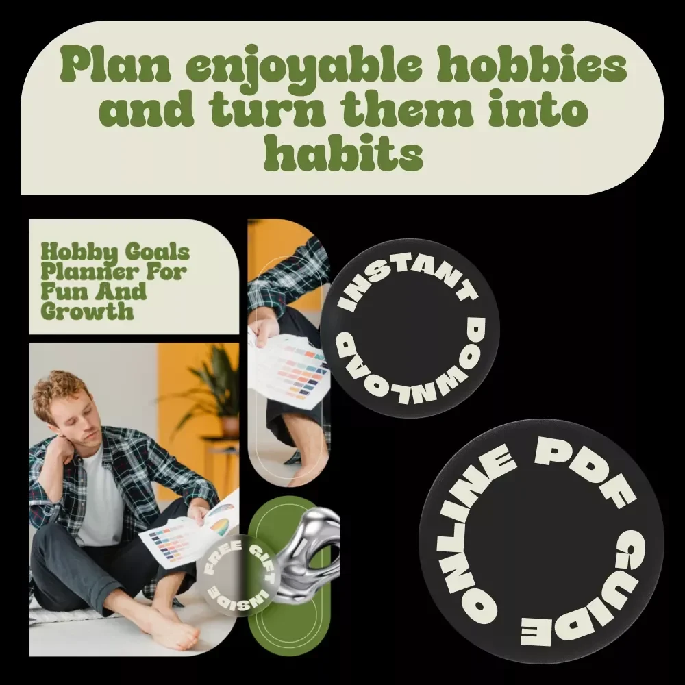 Hobby Goals Planner for Fun and Growth – Digital Download Guide, Goal Planning Workbook, Creative Hobby Planner, Personal Growth eBook, Printable & Fillable