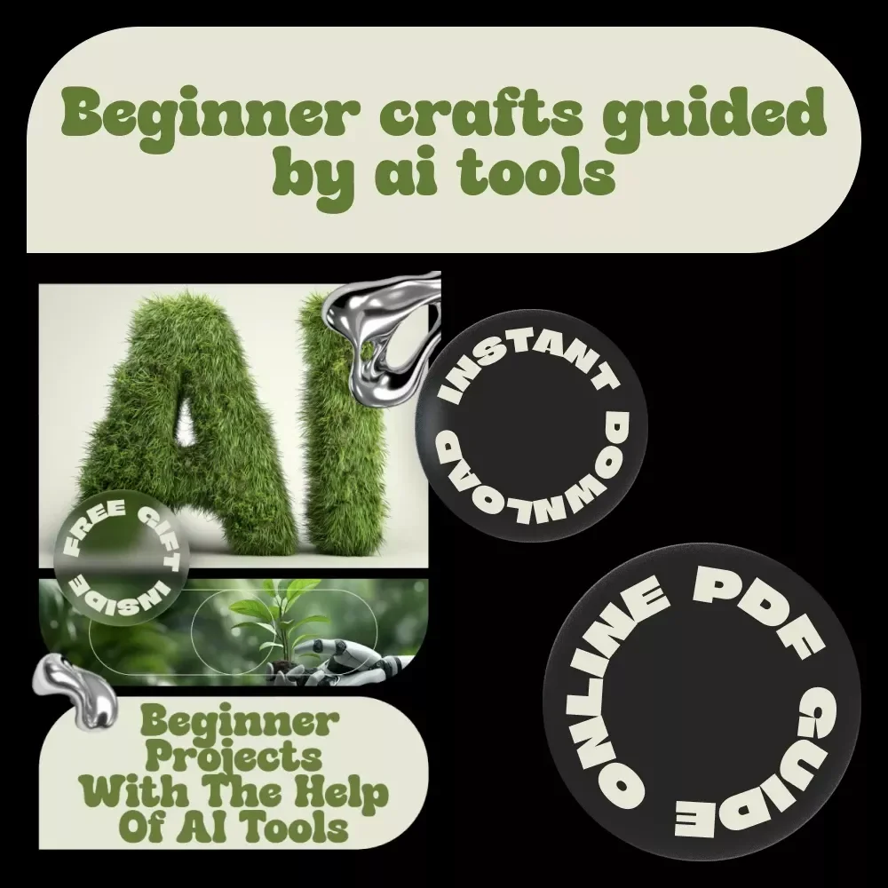 Beginner Projects with the Help of AI Tools – Creative Craft eBook for Beginners, Smart DIY Ideas, ai tools to recommend beginner crafts, Easy Home Décor, Gifts & Seasonal Projects