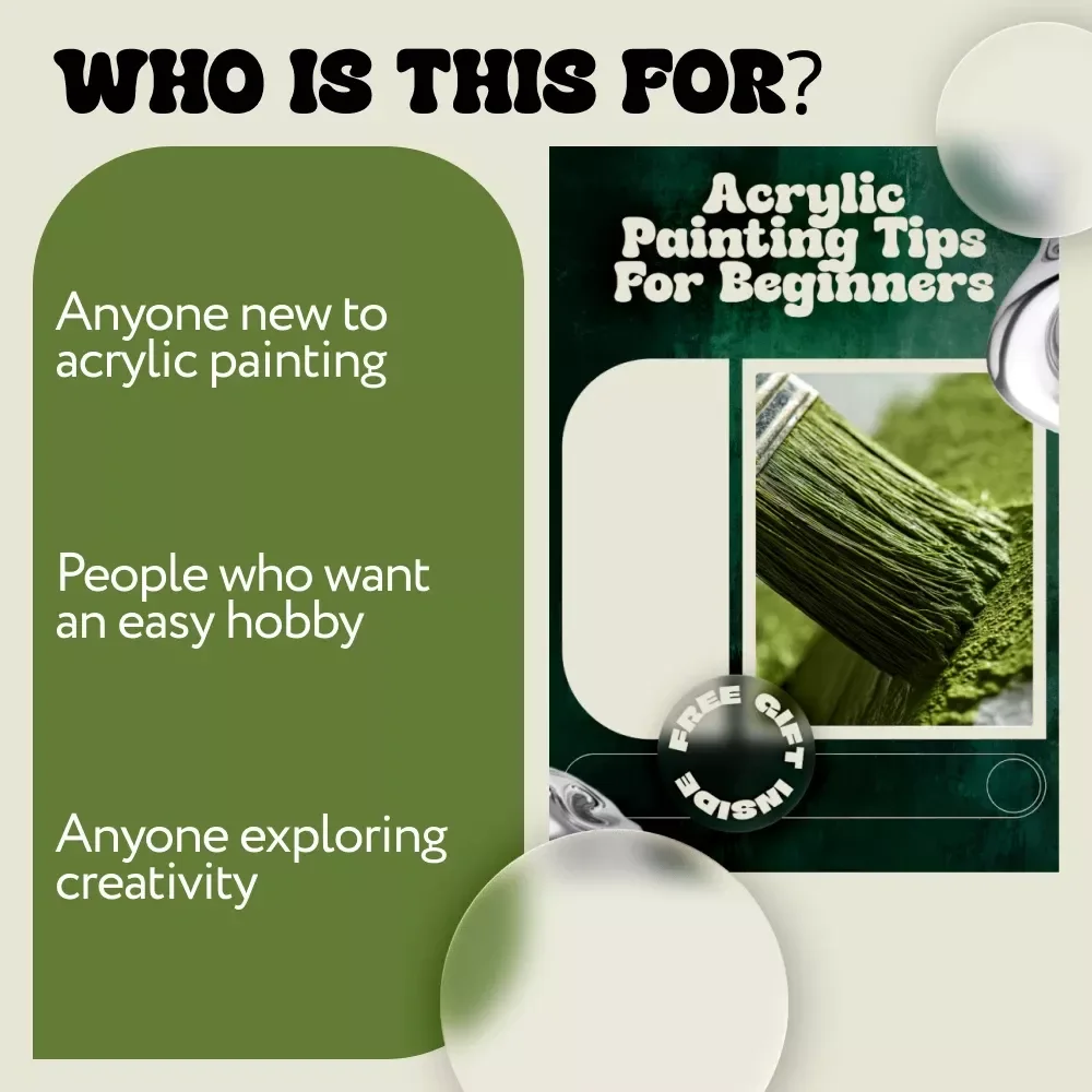 Acrylic Painting Tips for Beginners – Easy Acrylic Painting Guide, Step-by-Step Beginner Acrylic Techniques, Digital Art eBook & Checklist