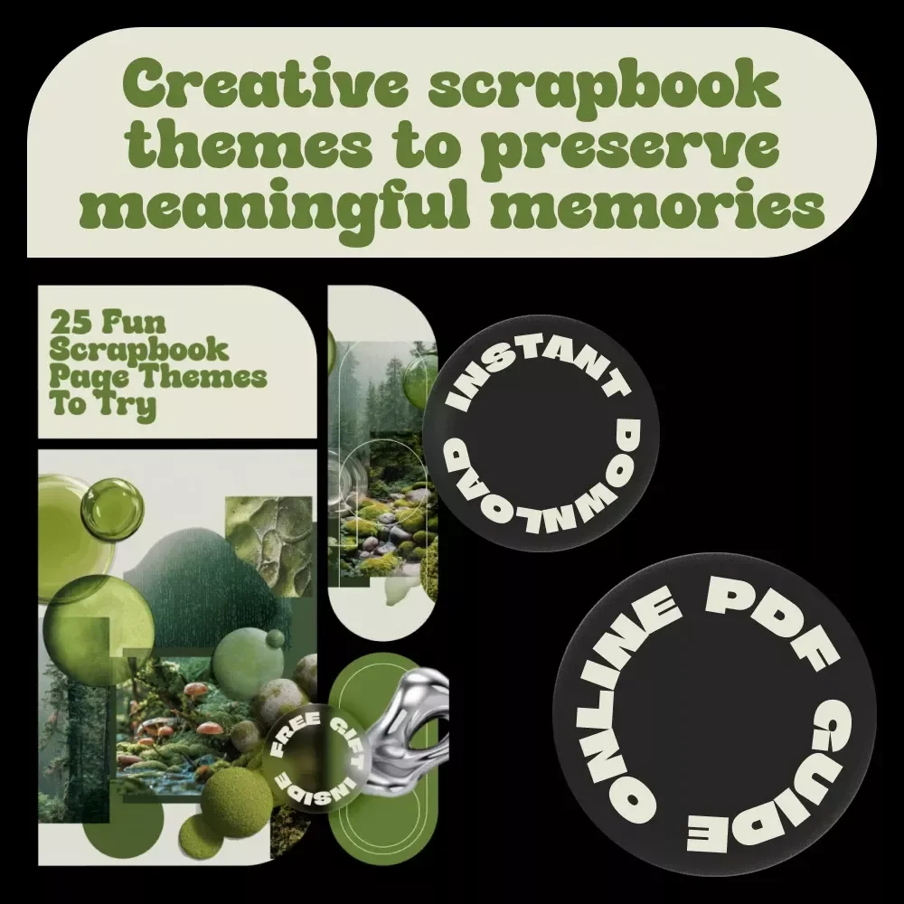 25 Fun Scrapbook Page Themes to Try – Scrapbooking Ideas Guide, Creative Scrapbook Page Themes, Digital Download eBook for Memory Keeping & Journaling