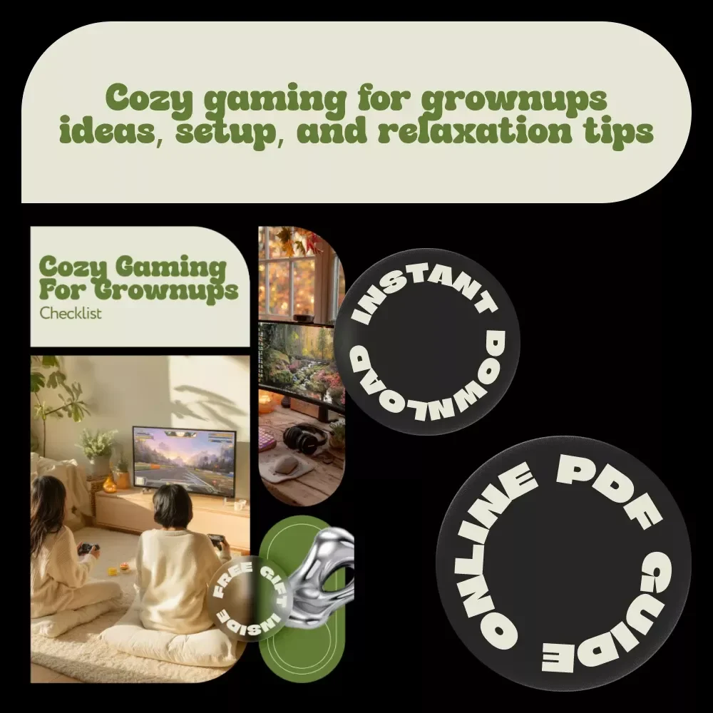 Cozy Gaming for Grownups Checklist – Relaxing Ideas, Comfy Setup & Mindful Play for Adults
