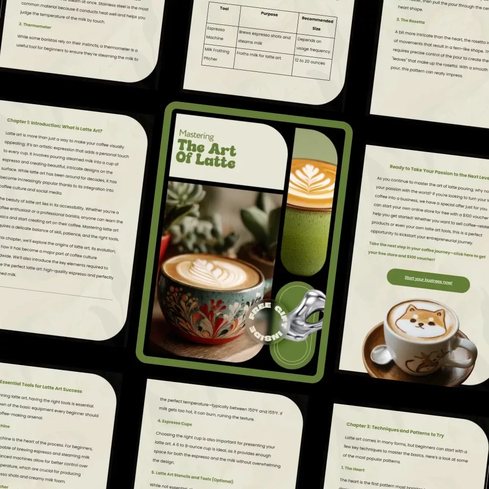Mastering the Art of Latte | Easy Coffee Guide for Beginners & Home Baristas | Latte Art Basics Digital Download