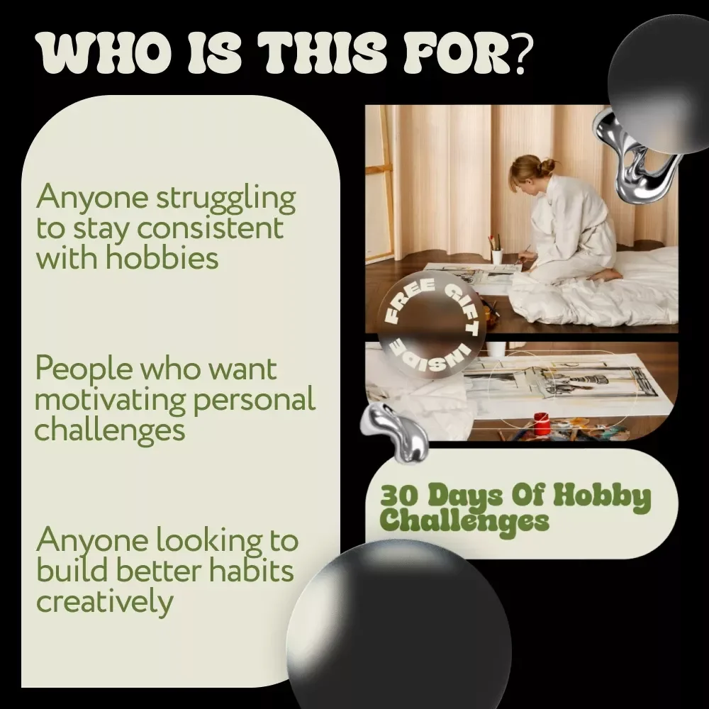 30 Days of Hobby Challenges | Creative 30-Day Challenge Guide, Digital Download for Skill-Building, Motivation & Focus