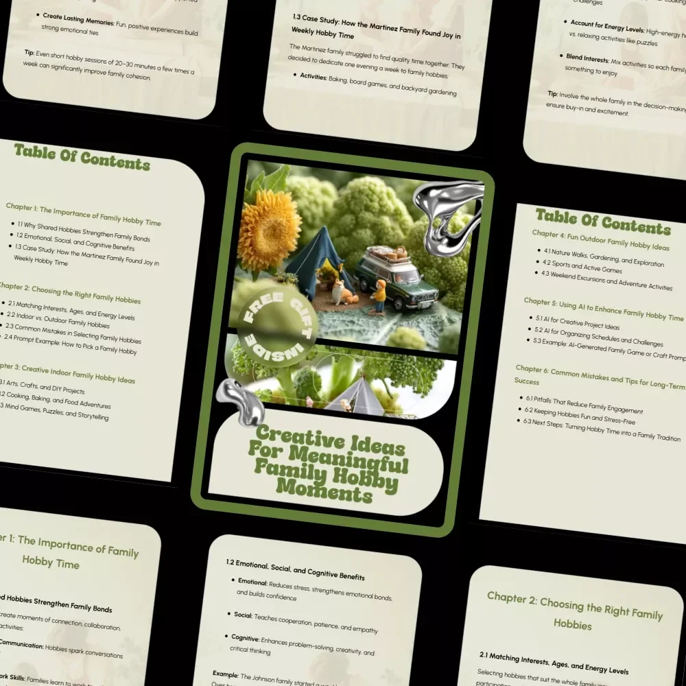 Creative Ideas for Meaningful Family Hobby Moments | Ebook with Practical Ideas for Family Hobby Time, Bonding Activities & Lasting Traditions