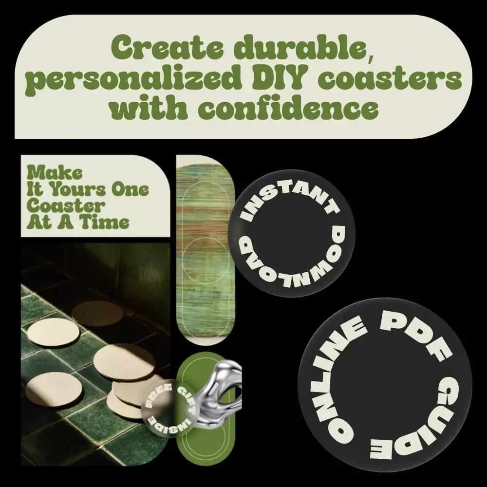 Make It Yours One Coaster at a Time – DIY Home Decor eBook | Creative Craft Guide | diy coaster making tutorial for Beginners & Gift Makers