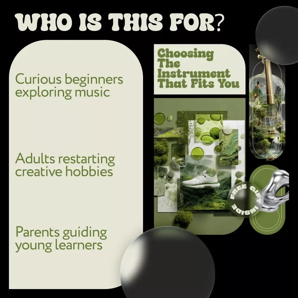 Choosing the Instrument That Fits You – Practical eBook Guide on How to Choose a Music Instrument to Play for Beginners & Curious Musicians