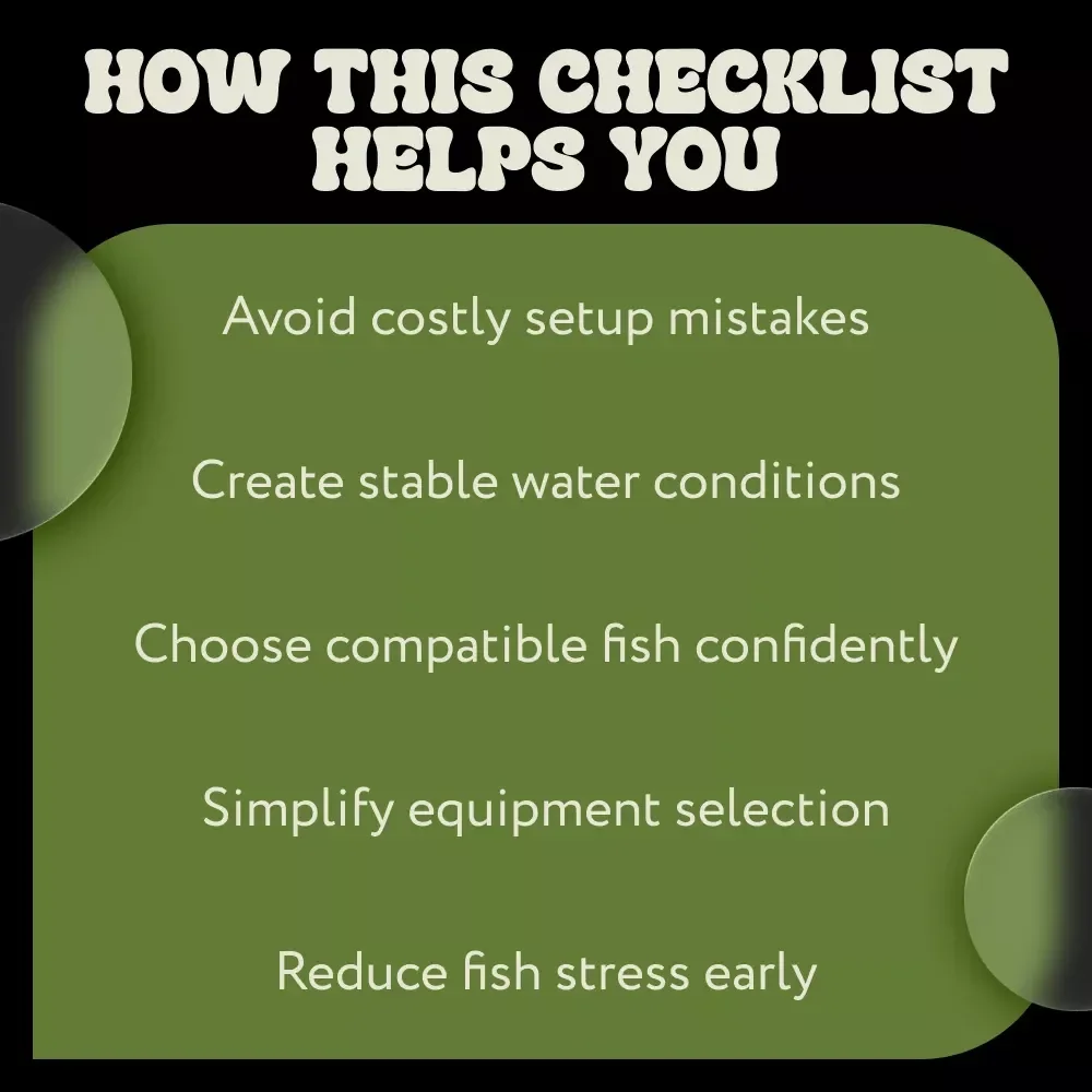 Fish Tank Setup Checklist – Easy Beginner Aquarium Planner, Step-by-Step Guide & Fish Tank Setup Ideas for Freshwater & Saltwater Tanks