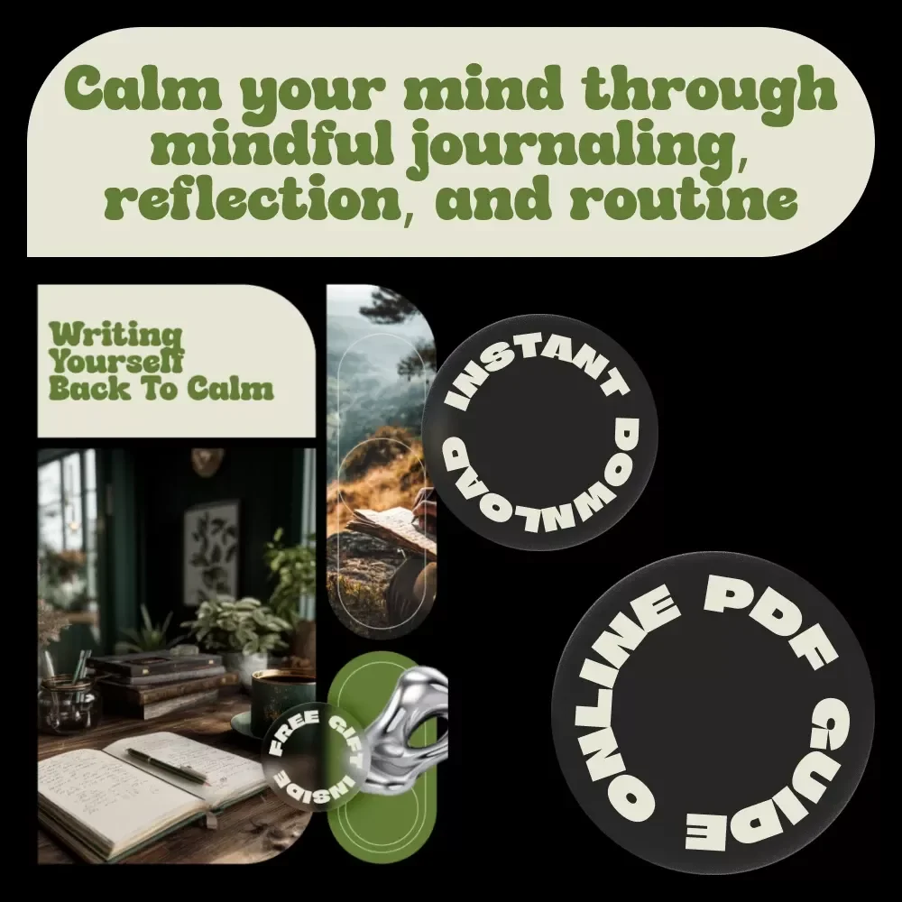 Writing Yourself Back to Calm – Journaling Mindfulness Guide for Stress Relief, Emotional Clarity & Daily Reflection