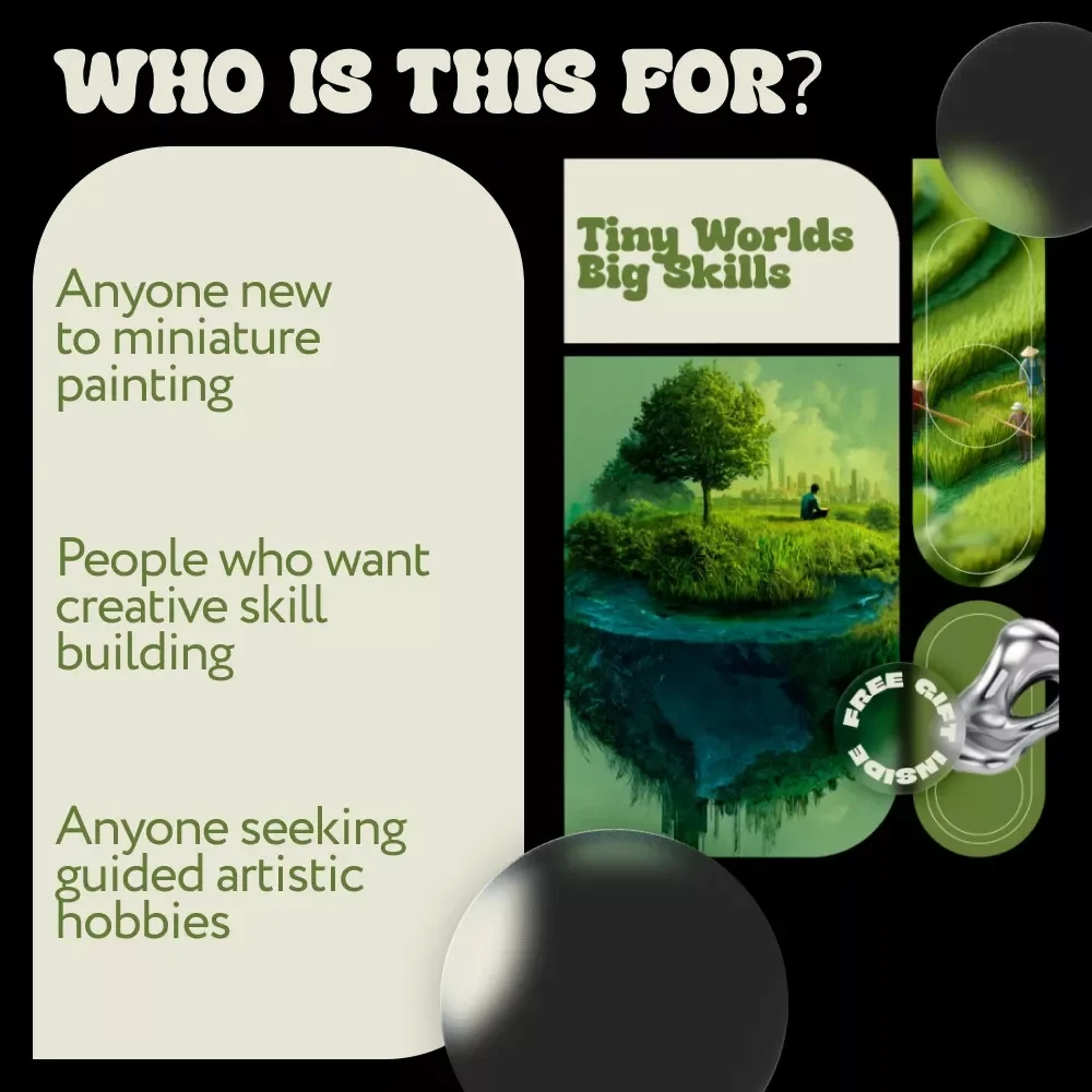 Tiny Worlds Big Skills – Miniature Painting for Beginners eBook | Step-by-Step Guide, Tools, Techniques & Color Planning