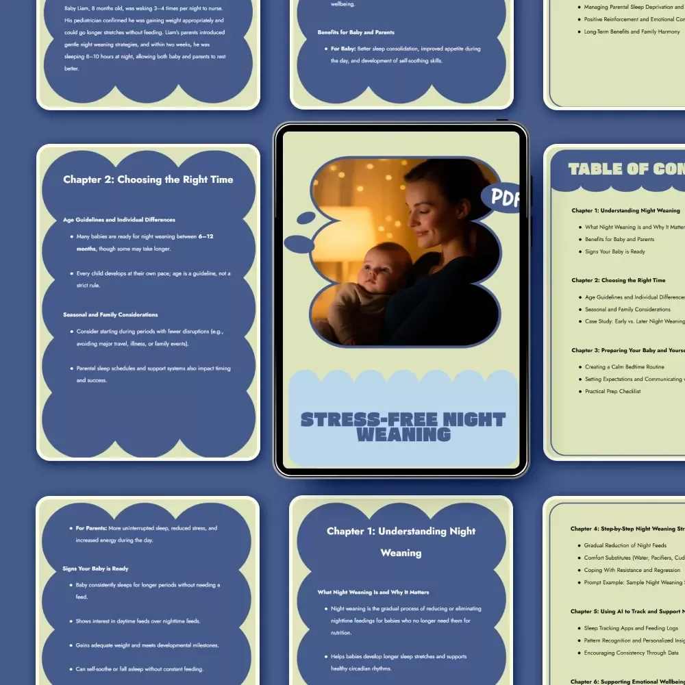 Stress-Free Night Weaning – Gentle Baby Sleep Guide, Night Feed Reduction eBook, Calm Bedtime Routine Checklist for Parents