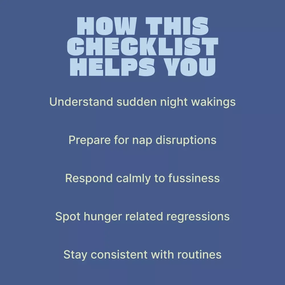 Baby Sleep Regression Survival Checklist | Easy Baby Sleep Regression Signs Guide for Tired Parents
