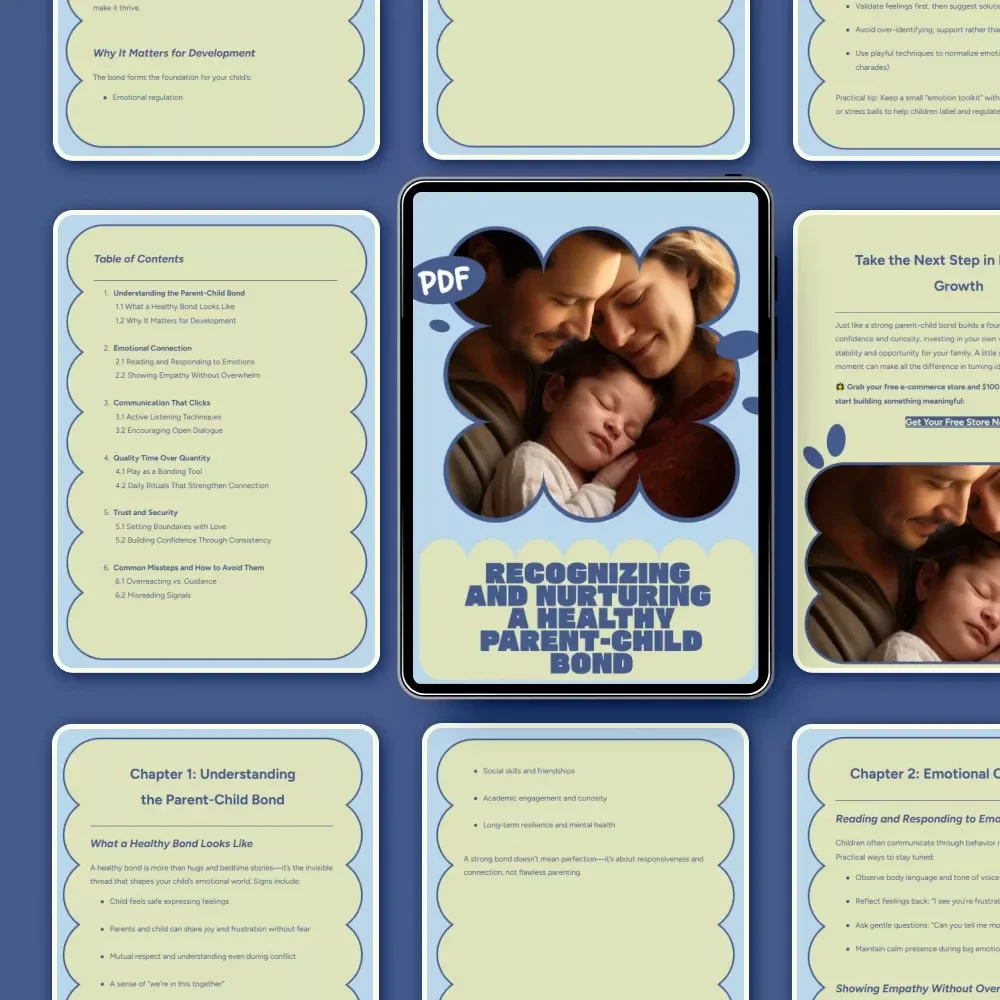 Recognizing and Nurturing a Healthy Parent-Child Bond | eBook Guide to Understanding Signs of Healthy Parent Child Bond, Emotional Connection, Communication & Trust