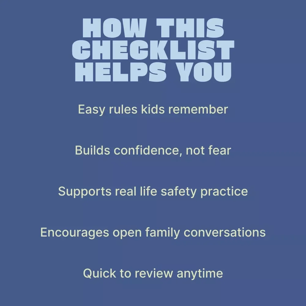 Stranger Danger Safety Rules for Kids – Child Stranger Danger Safety Rules Checklist, Printable Family Safety Guide for Parents & Caregivers