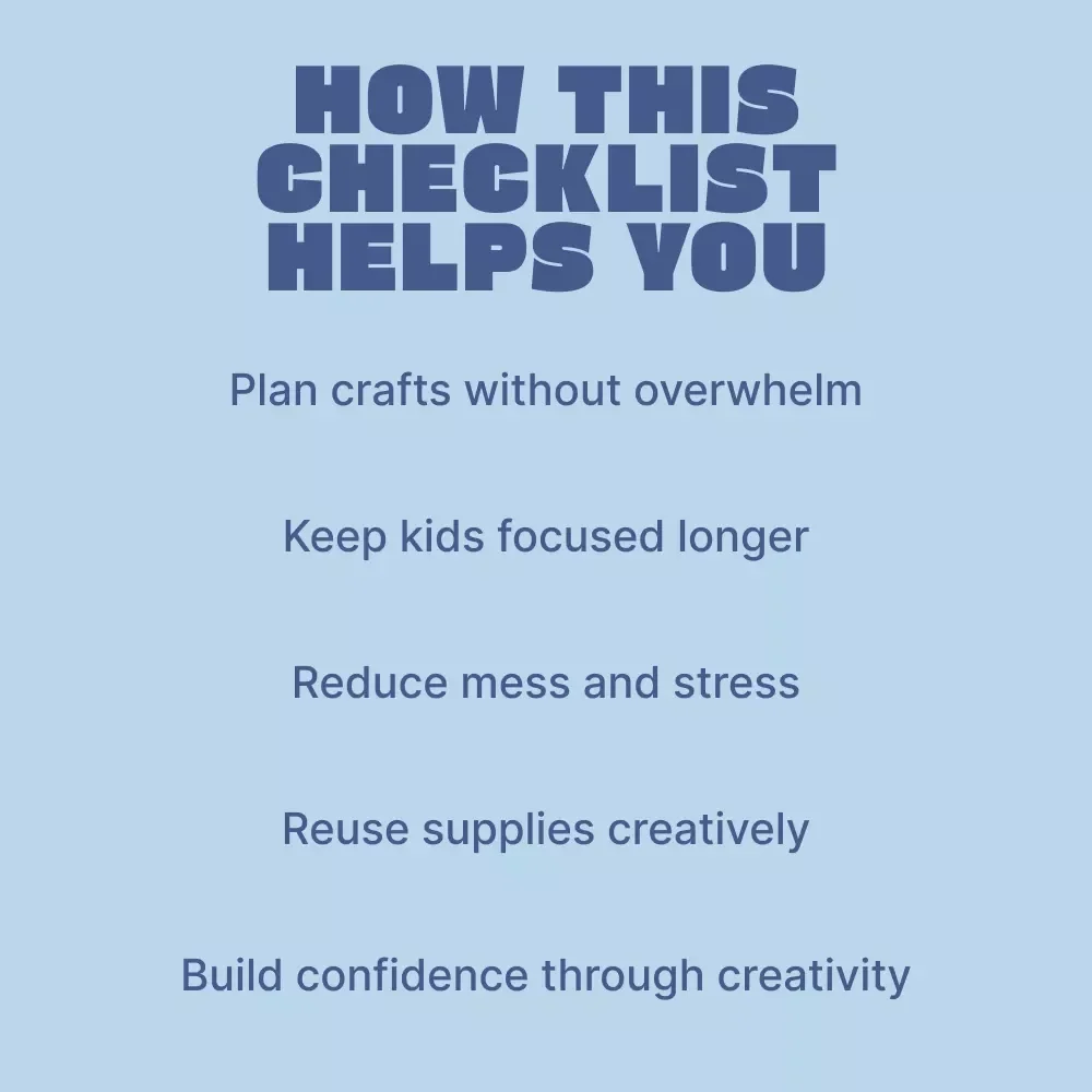 The Kitchen-Table Craft Quest – Printable Checklist for kids creative craft ideas at home | Easy Daily Craft Routine for Kids