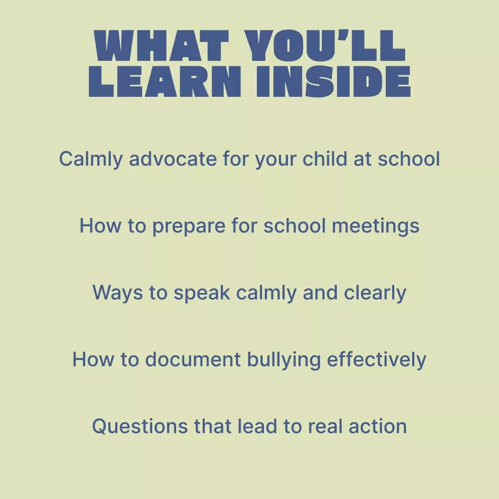 How to Talk with School About Bullying | Parent Guide eBook for Confident School Meetings, Anti-Bullying Communication & Advocacy