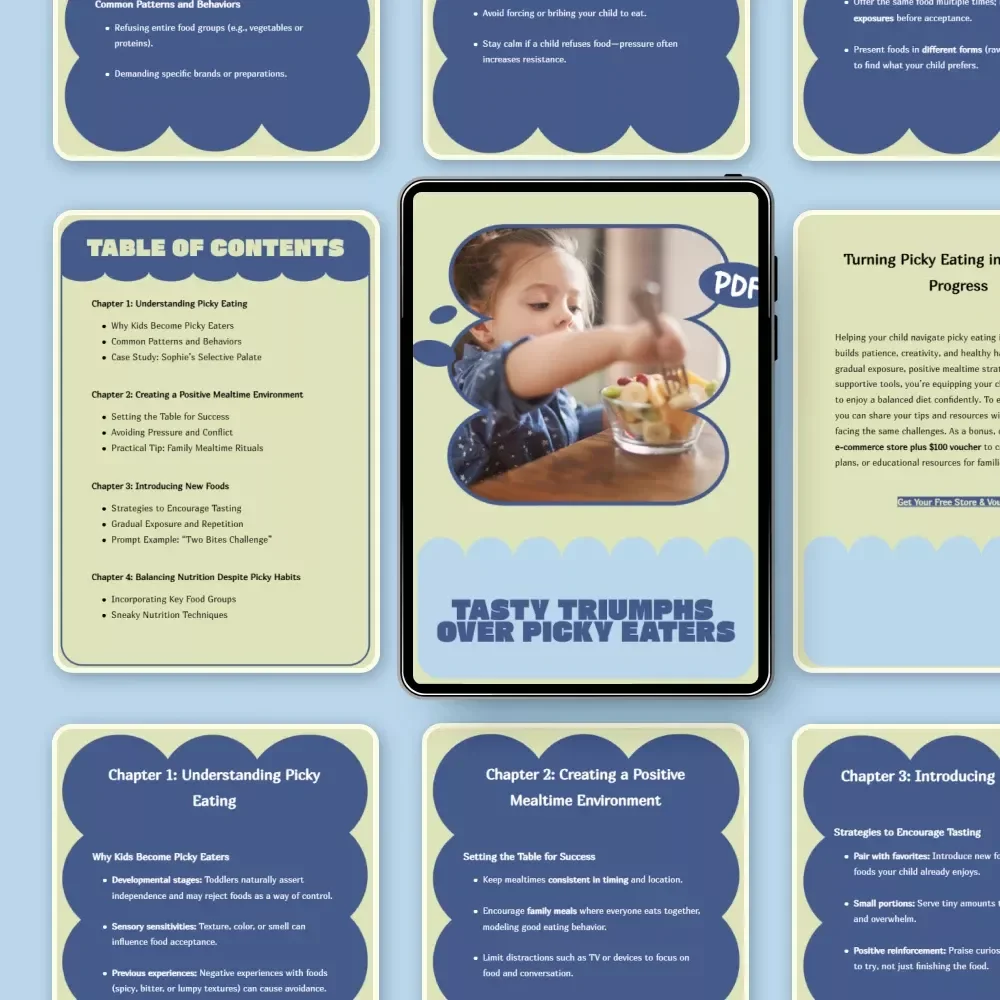Tasty Triumphs over Picky Eaters – Practical eBook Guide for Parents Wondering what to do if my kid is a picky eater | Stress-Free Mealtimes & Healthier Habits