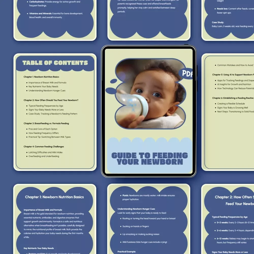 Guide to Feeding Your Newborn – New Parent eBook, Breastfeeding vs Formula, Feeding Schedule & Routine
