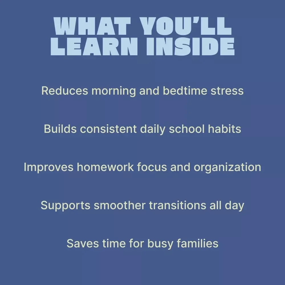 Back-to-School Routines | Back to School Routine eBook for Kids & Parents | Daily Schedules, Morning & Bedtime Checklists, Homework Systems