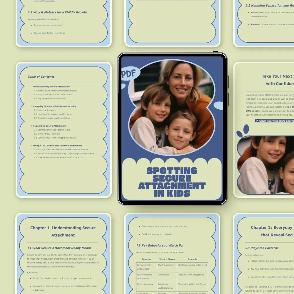Spotting Secure Attachment in Kids | Practical Parenting Guide to Understanding What Secure Attachment Looks Like in Kids | Digital Download