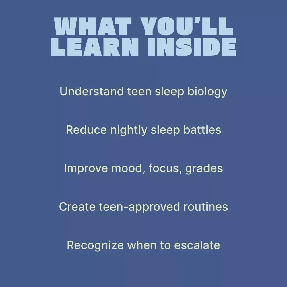 A Real-World Guide to Helping Teens Sleep Better | Practical Ebook for Parents on teens sleep problems how to help