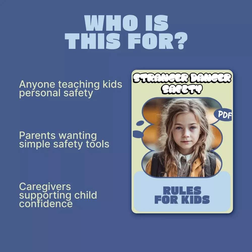 Stranger Danger Safety Rules for Kids – Child Stranger Danger Safety Rules Checklist, Printable Family Safety Guide for Parents & Caregivers