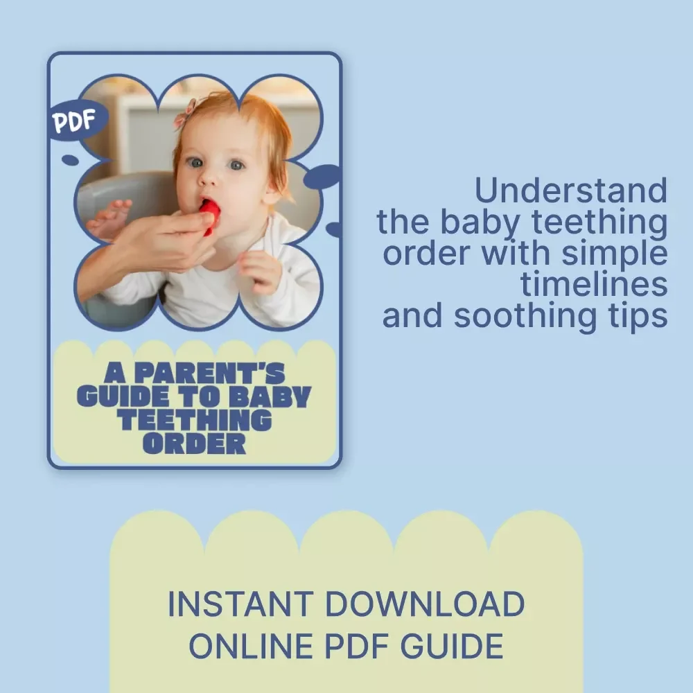 A Parent’s Guide to Baby Teething Order | Easy Baby Teething Order of Teeth Timeline, Printable Guide for New Parents & Caregivers