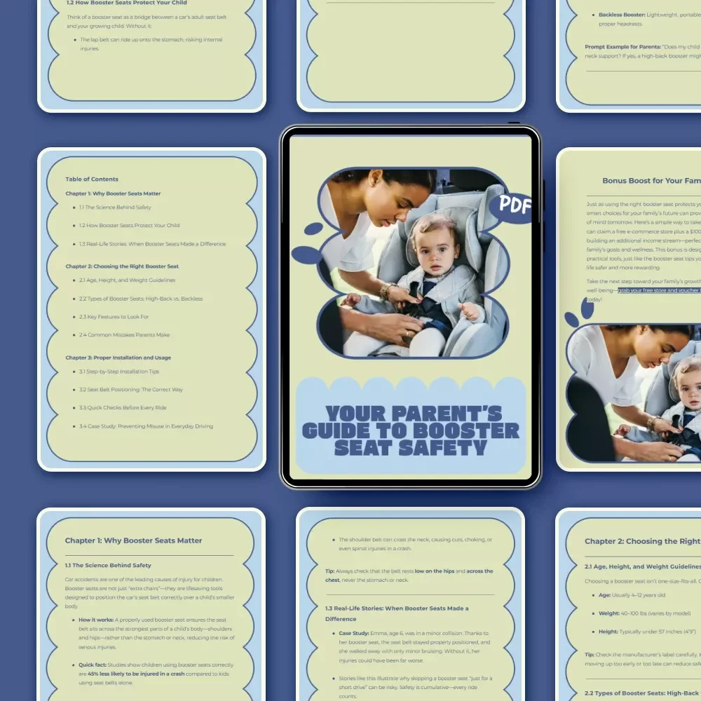 Your Parent’s Guide to Booster Seat Safety – Essential Child Booster Seat Safety Rules, Easy Digital Guide for Safe Car Travel