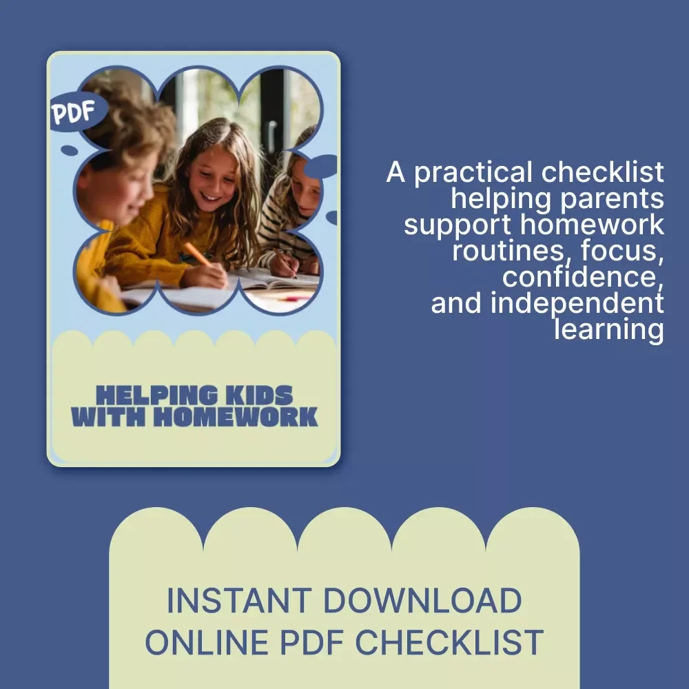 Helping Kids with Homework – Printable Checklist for Parents | Simple Daily System on how to help kids with homework