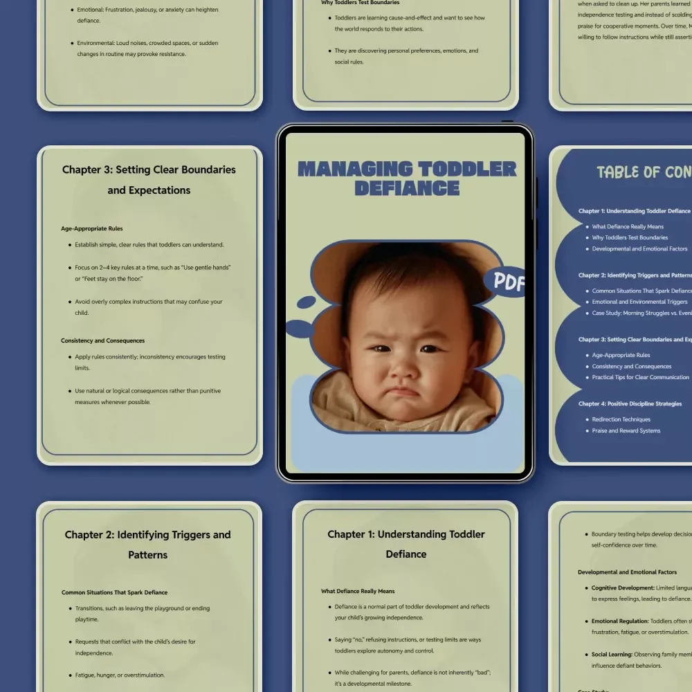 Managing Toddler Defiance | Positive Discipline Parenting Guide, Toddler Behavior Strategies, Calm Boundaries & Emotional Support eBook (Digital Download)