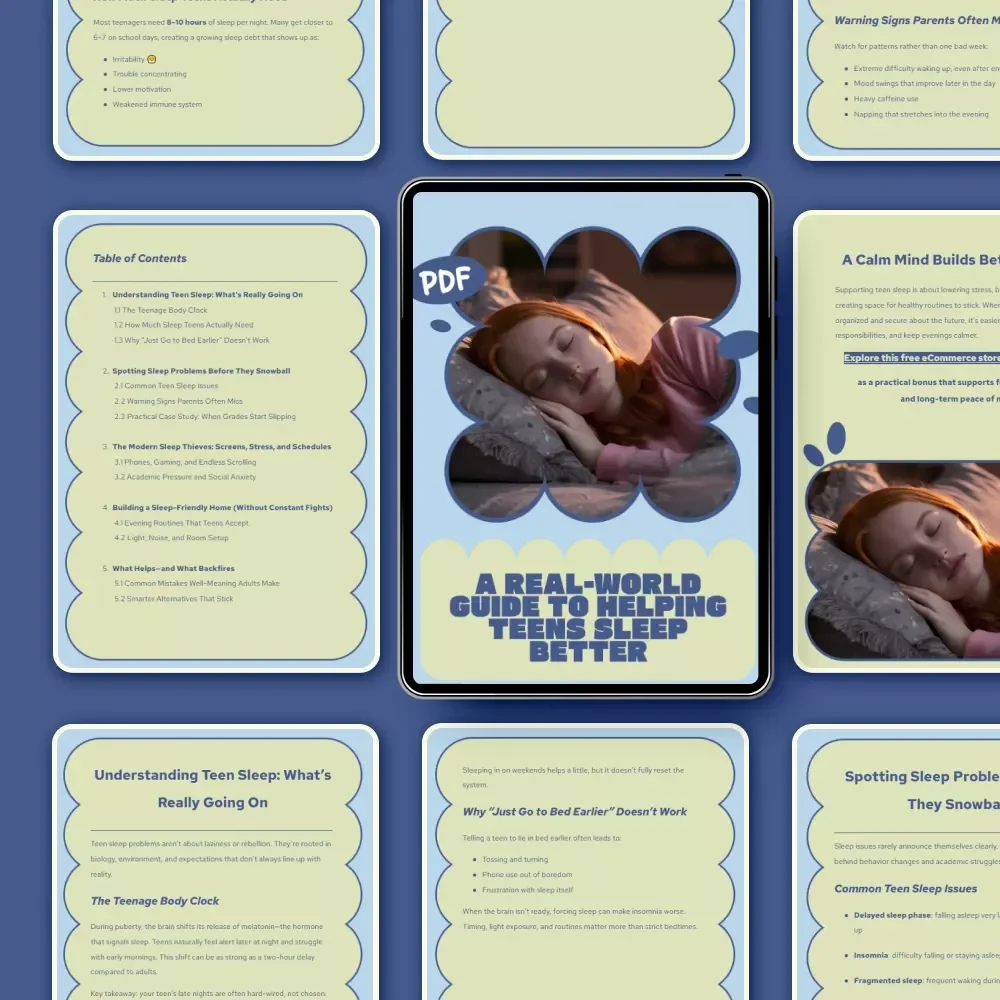 A Real-World Guide to Helping Teens Sleep Better | Practical Ebook for Parents on teens sleep problems how to help