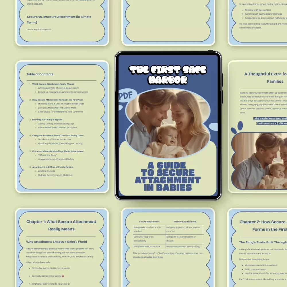 The First Safe Harbor: A Guide to Secure Attachment in Babies | Gentle Parenting Ebook for secure attachment for babies