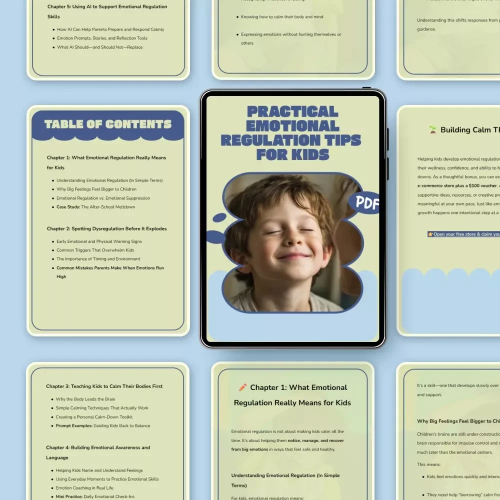 Practical Emotional Regulation Tips for Kids | Calm Big Feelings Guide | Kids Emotional Regulation Tips Ebook for Parents & Caregivers