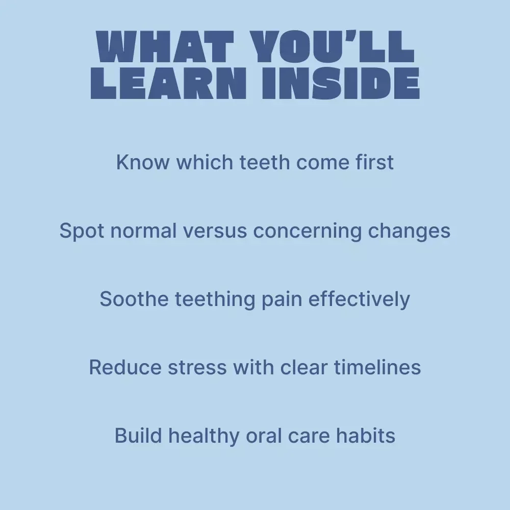 A Parent’s Guide to Baby Teething Order | Easy Baby Teething Order of Teeth Timeline, Printable Guide for New Parents & Caregivers