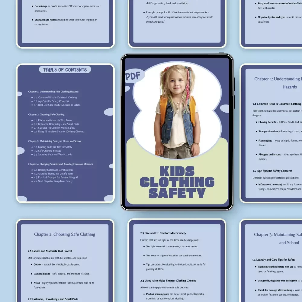Kids Clothing Safety Guide for Parents – Smart, Practical Kids Clothing Safety Checklist & Digital Download