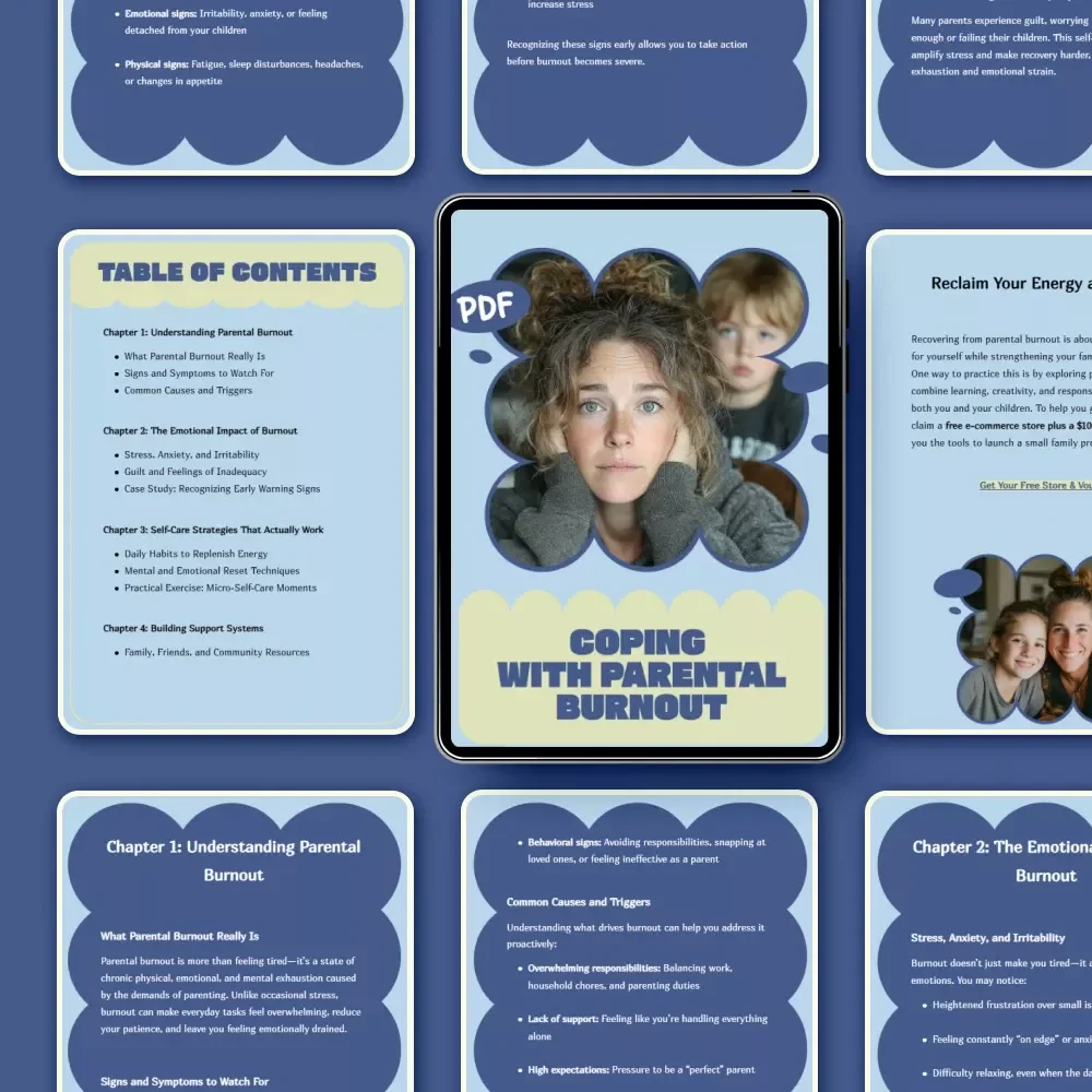 Coping with Parental Burnout | Practical eBook for Parents | Self-Care, Support Systems & Coping with Parental Burnout Guide