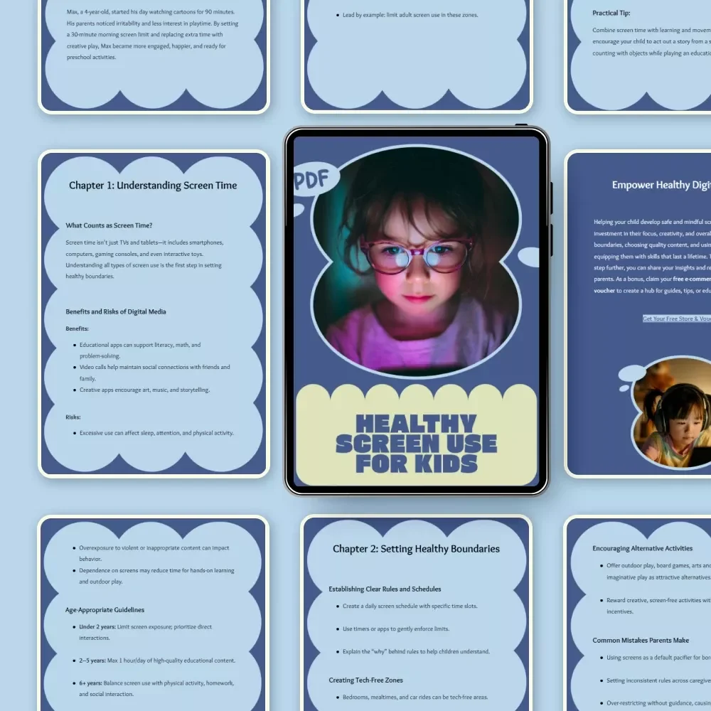 Healthy Screen Use for Kids | Practical Ebook for Parents | Kids Safe Screen Use Guidance, Screen Time Boundaries & Mindful Digital Habits
