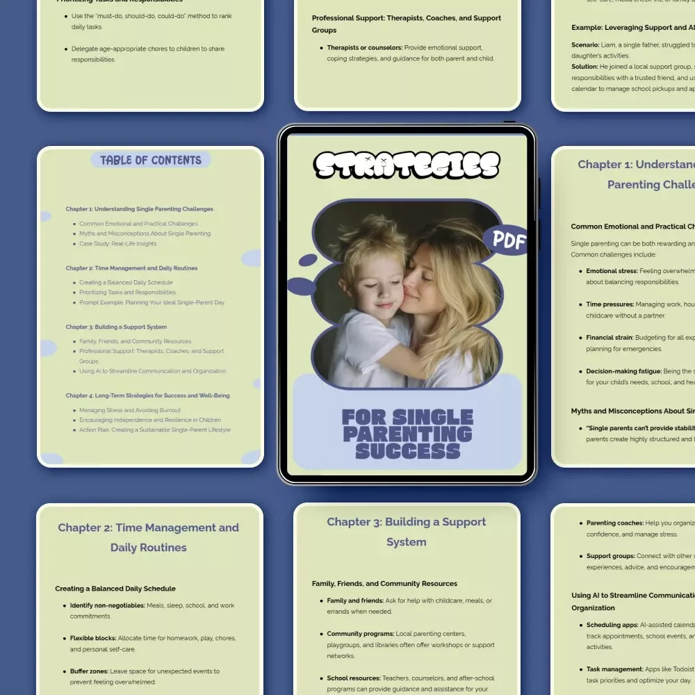 Strategies for Single Parenting Success – A Practical Guide on How to Handle Single Parenting Challenges, Time Management & Long-Term Well-Being